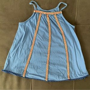 Girls Old Navy Blouse, spaghetti straps with stitched design.